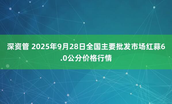 深资管 2025年9月28日全国主要批发市场红蒜6.0公分价格行情