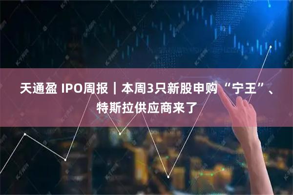天通盈 IPO周报｜本周3只新股申购 “宁王”、特斯拉供应商来了